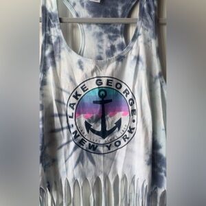 dreamsicle Tie-Dye Fringe Tank Top Size L